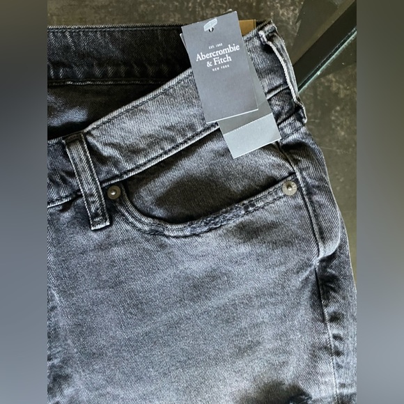 Abercrombie & Fitch Slim Distressed Jeans Denim 32x34 Grey Black Langdon Slim - Picture 8 of 11